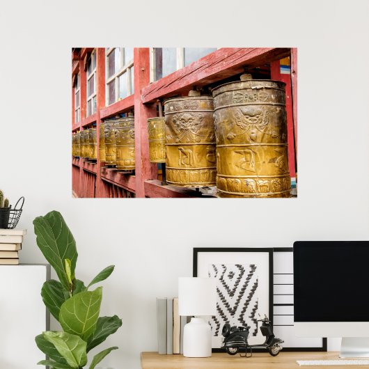 祈りの言葉輪の列 ポスター (ホームオフィス)