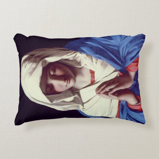 祈りの言葉1640-50年のヴァージン(キャンバスの油) アクセントクッション (正面)