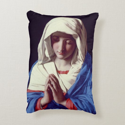 祈りの言葉1640-50年のヴァージン(キャンバスの油) アクセントクッション (裏面(縦))