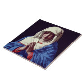 祈りの言葉1640-50年のヴァージン(キャンバスの油) タイル (側面)