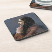 祈りの言葉1879年の若い女性(キャンバスの油) コースター (左側)