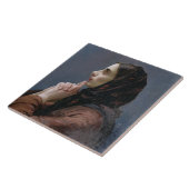 祈りの言葉1879年の若い女性(キャンバスの油) タイル (側面)