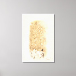 "祈りの言葉"コテルオールドシティエルサレムIsrael 絵を描 Art キャンバスプリント