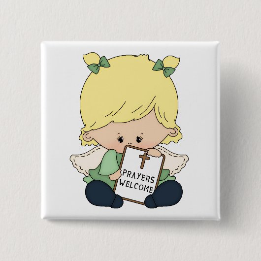 祈りの言葉 – 四角ボタン 缶バッジ (正面)