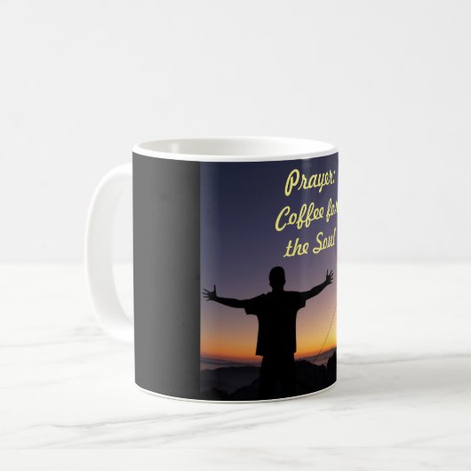 祈りの言葉: 精神のコーヒー・マグのためのコーヒー コーヒーマグカップ (正面左)