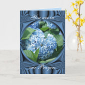 祈りの言葉 – 青いアジサイカスタマイズ-任意の大事な行事 カード (黄色い花)