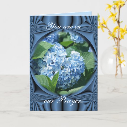 祈りの言葉 – 青いアジサイカスタマイズ-任意の大事な行事 カード (黄色い花)