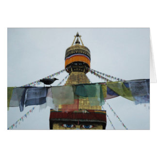 祈りの言葉Bodha Stupa、ネパールのイエガラス