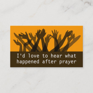祈りの言葉Testimony.Ministry.Praiseのレポートのハンドアウト 名刺