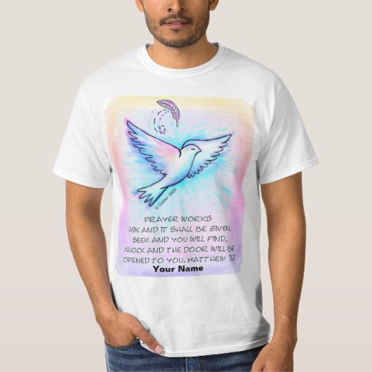祈りは通じる キリスト教Tシャツ Tシャツ (正面)
