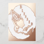 「祈りましょう」ローズゴールド 箔シーズンカード (正面)