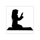 祈りを捧げる少女の美術スタンプ ラバースタンプ (インプリント)