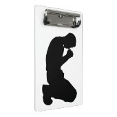 祈りを捧げる黒いシルエットの男 ミニクリップボード (アングル)