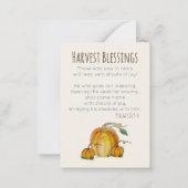祈りカード:カボチャの収穫の祝福 ノートカード (裏面)