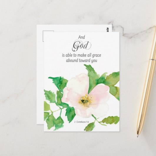 祈りカード 2コリントの聖書 プリムローズ ポストカード (正面/裏面インサイチュ)