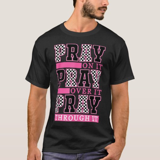祈り続ける 祈りぬく 祈り抜く レトロデザイン Tシャツ (正面)