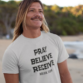 祈り、信仰、受容 メンズ クリスチャンTシャツ Tシャツ