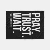 祈り。信頼。待つ。キリスト教の宗教的な詩 マタイ フリースブランケット (正面(横))