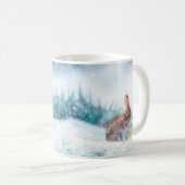 祈るウサギの宗教的なマグカップ コーヒーマグカップ (正面右)