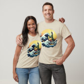 祈るカズラと大波が出会う – 独特な怪獣デザイン Tシャツ (ユニセックス)