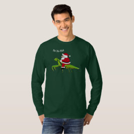 祈るカマキリのクリスマスのTシャツのサンタ Tシャツ