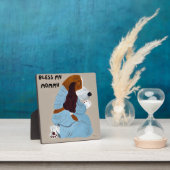 祈るバセットハウンドの子犬、「私のママを祝福して」 フォトプラーク (インサイチュ)