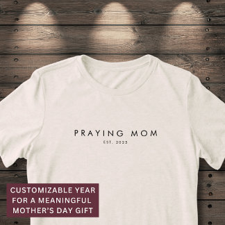 祈るママ設立年 モダン ミニマルなクリスチャン トライブレンドTシャツ