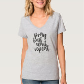 祈る 信じる 待つ 繰り返す 信仰 宗教 Tシャツ (正面)