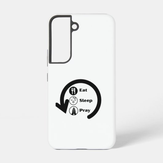 祈る 寝る 食べる 繰り返す SAMSUNG GALAXYケース (裏面)
