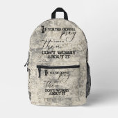 祈キリスト教を心配するな感動的 プリントバックパック (正面)