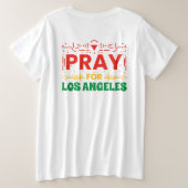 祈ロサンゼルスへの連帯 プラスサイズTシャツ (デザイン裏面)