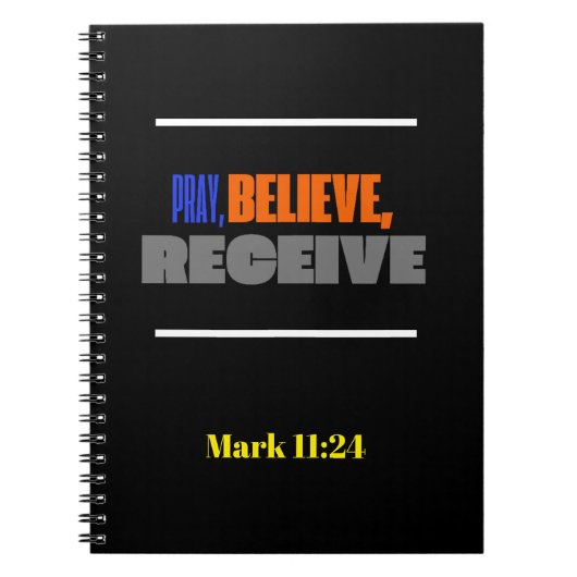 祈信じ受信信の引用文感動的 ノートブック (正面)