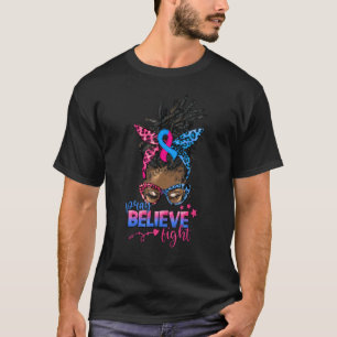 祈信じAfro Messy Bun妊娠とInで戦う Tシャツ