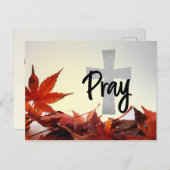 祈十字秋の赤葉色 ポストカード (正面/裏面)