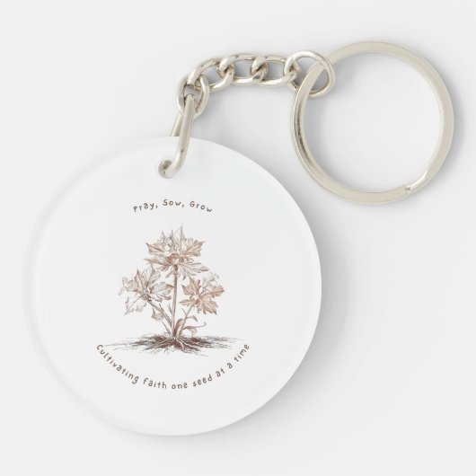祈庭師のための播種、栽培、ガーデニング キーホルダー (裏面)