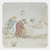 祈恋しく思まビール与えを飲んで下さい スクエアシール (正面)