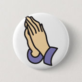 祈手 缶バッジ (正面)