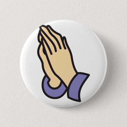 祈手 缶バッジ (正面)