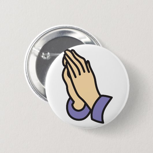 祈手 缶バッジ (正面&裏面)