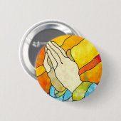 祈手 缶バッジ (正面&裏面)