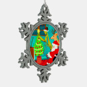 祈風変わりのマンティスとサン遊タゲーム スノーフレークピューターオーナメント (左)