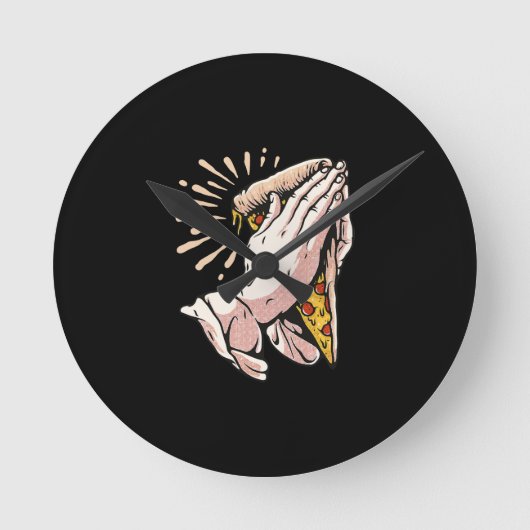 '祈 Piza Hands - This Food You Rand The Rad ラウンド壁時計 (正面)