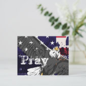 祈American Flag and Eagle Postages ポストカード (スタンド正面)