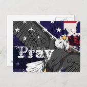 祈American Flag and Eagle Postages ポストカード (正面/裏面)
