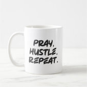 祈Hustle, Repeat – 信仰、成功やる気を起こさせる コーヒーマグカップ (左)