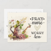 祈More Worry Less感動的引用文 ポストカード (正面/裏面)