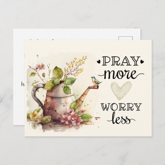 祈More Worry Less感動的引用文 ポストカード (正面/裏面)