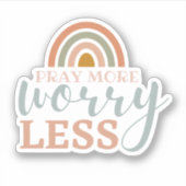 「祈More Worry Less」カットのビニールカスタムシール シール (正面)