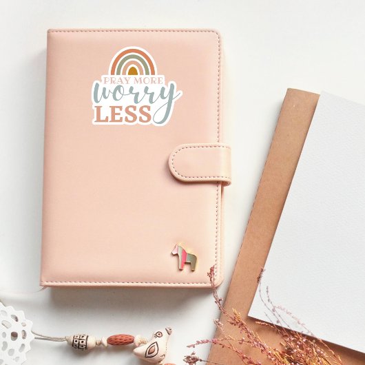 「祈More Worry Less」カットのビニールカスタムシール シール