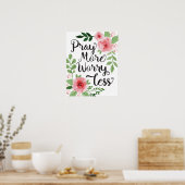 祈More Worry Less Artプリント ポスター (キッチン)